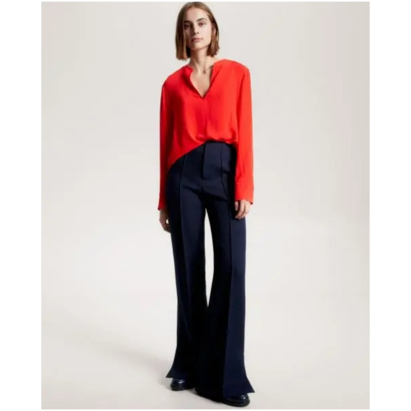 TOMMY HILFIGER Viscose crepe v-neck blouse